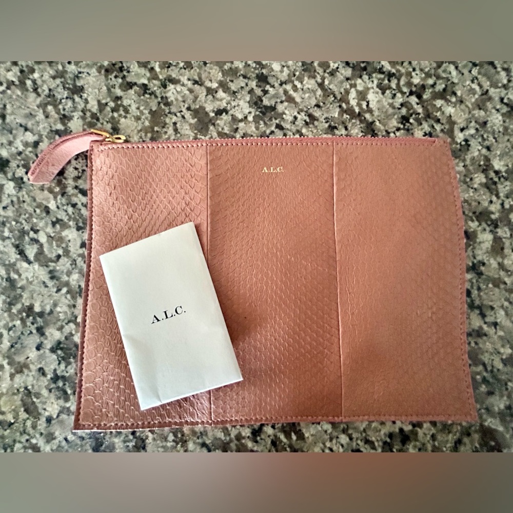 A.L.C. Snakeskin embossed leather Clutch Bag NWT